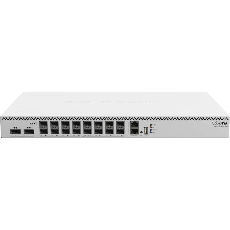 Switch de Red MikroTik CRS518-16XS-2XQ-RM 16-Port 25G SFP28 / 2-Port 100G QSFP28 Managed Network Switch