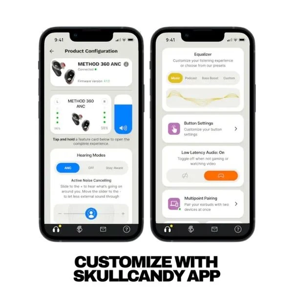 Audífonos Skullcandy Method 360 ANC True Wireless Bluetooth con Cancelación Activa de Ruido y Sound by Bose - Hueso
