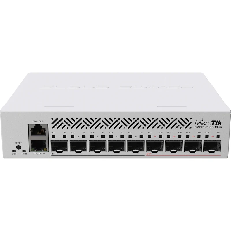 Switch de Red MikroTik CRS310-1G-5S-4S+IN 9-Port 1G SFP / 10G SFP+ Managed Network Switch