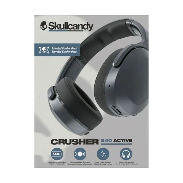 Audífonos Skullcandy Crusher 540 Active Inalámbricos Bluetooth con Sensory Bass - Carbón