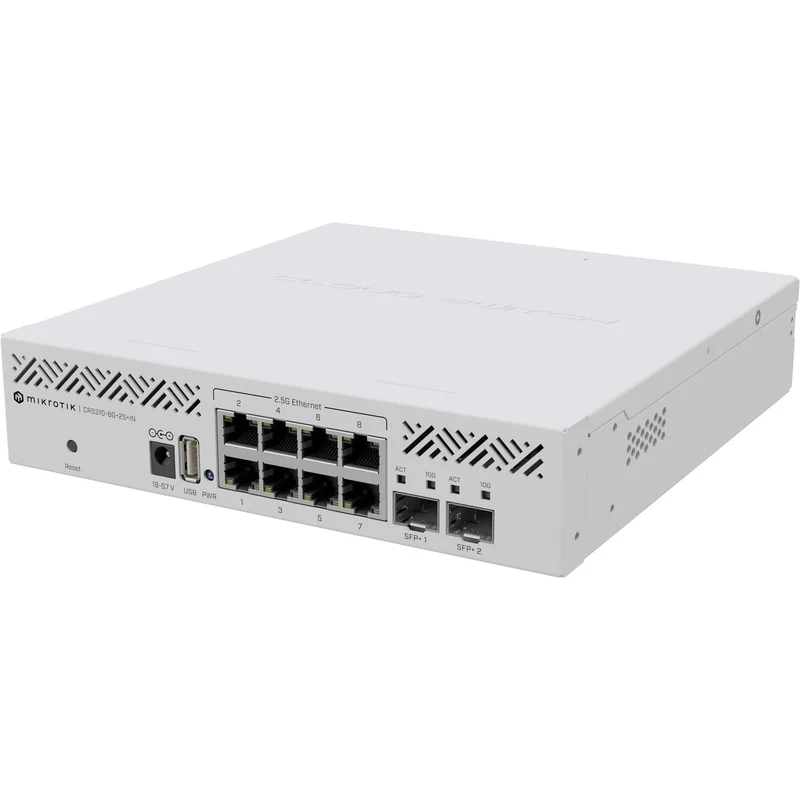 Switch de Red MikroTik CRS310-8G+2S+IN 8-Port 2.5G Managed Network Switch with SFP+