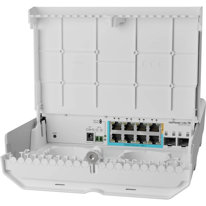 Switch de Red MikroTik netPower Lite 7R 8-Port Gigabit PoE Compliant Managed Outdoor Network Switch