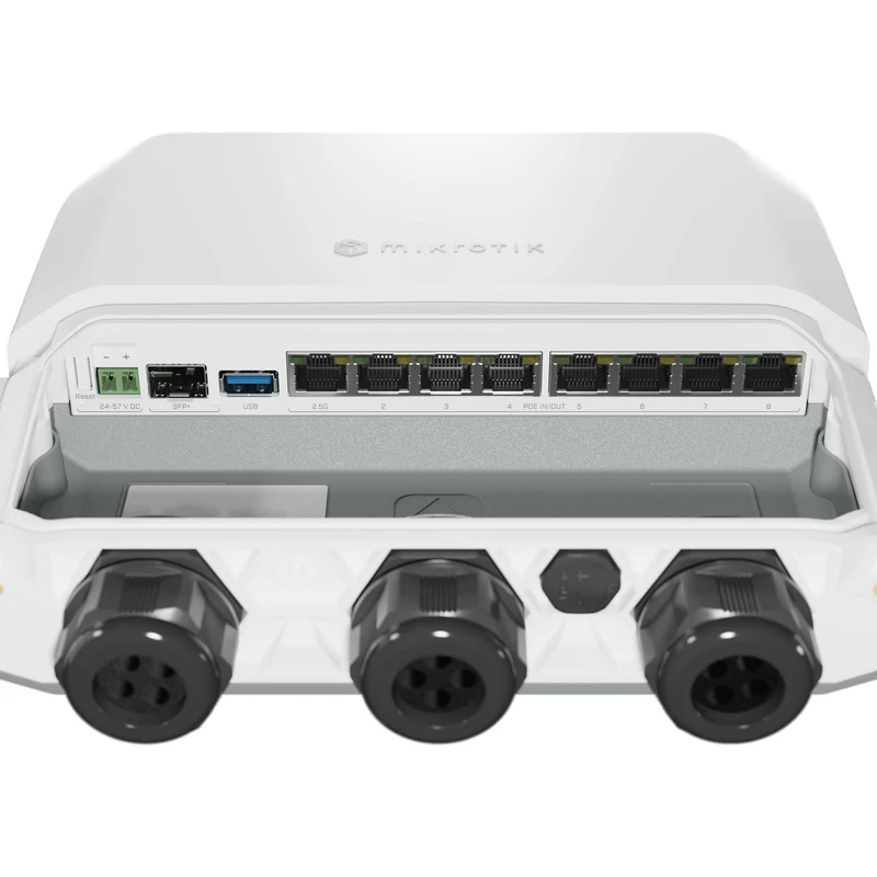 Switch de Red MikroTik RB5009UPr+S+OUT 8-Port Multi-Gig PoE+ Compliant Outdoor Managed Network Switch