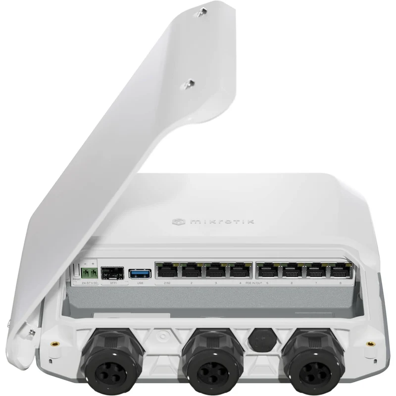 Switch de Red MikroTik RB5009UPr+S+OUT 8-Port Multi-Gig PoE+ Compliant Outdoor Managed Network Switch