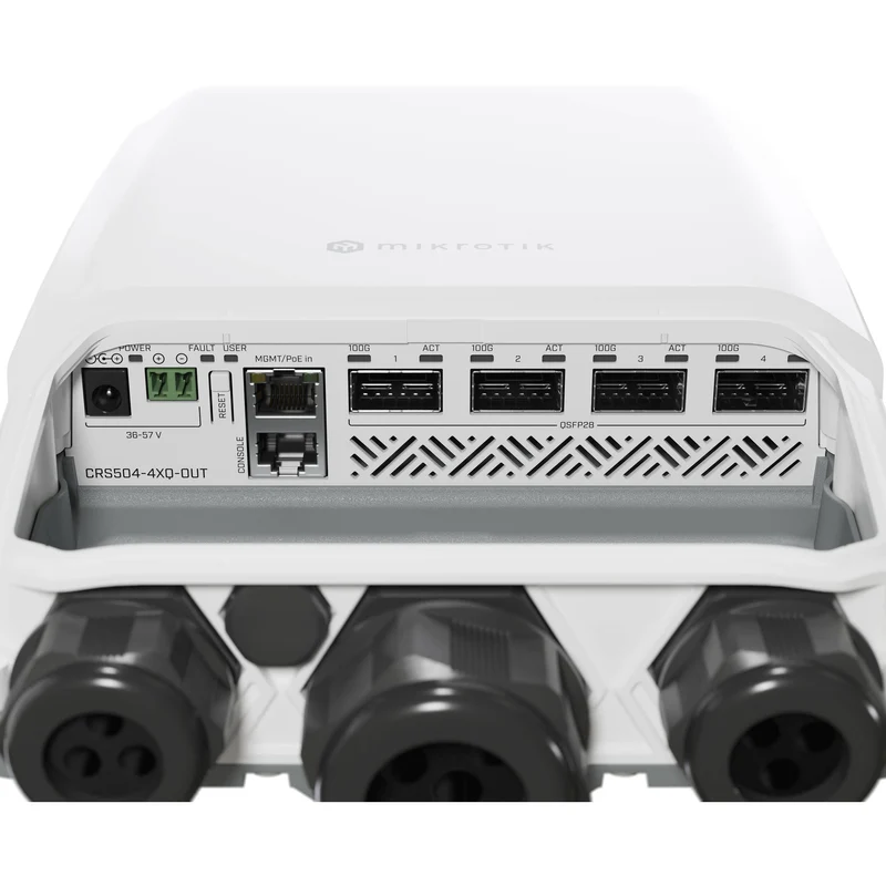 Switch de Red MikroTik CRS504-4XQ-OUT 4-Port 100G QSFP28 Managed Outdoor Network Switch