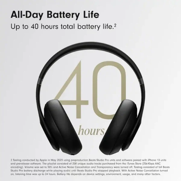 Audífonos Beats Studio Pro Inalámbricos Bluetooth con Cancelación Activa de Ruido y Dolby Atmos - Negro