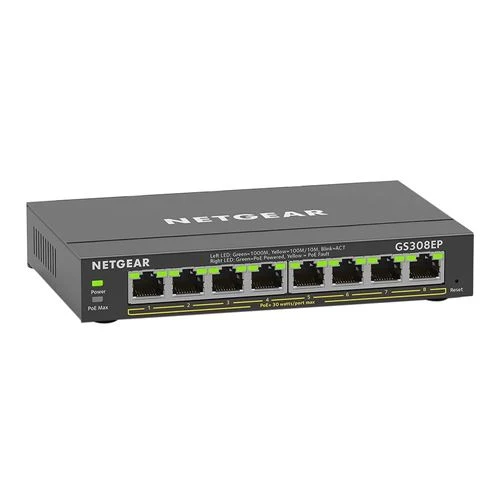Switch PoE NETGEAR 8 Port PoE Gigabit Ethernet Easy Smart Managed Essentials