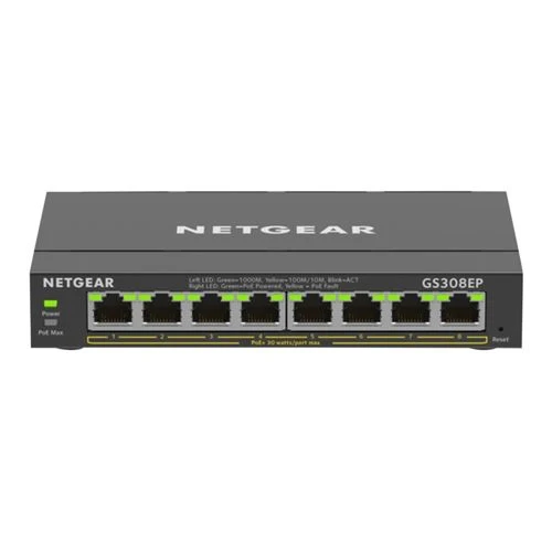 Switch PoE NETGEAR 8 Port PoE Gigabit Ethernet Easy Smart Managed Essentials