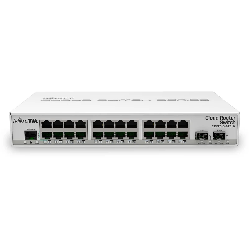 Switch de Red MikroTik CRS326-24G-2S+IN 24-Port Gigabit Managed Router Switch