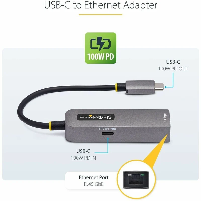 Adaptador WiFi Red StarTech.com StarTech USB-C to Ethernet Adapter, 1GPD3-USB-C-ETHERNET