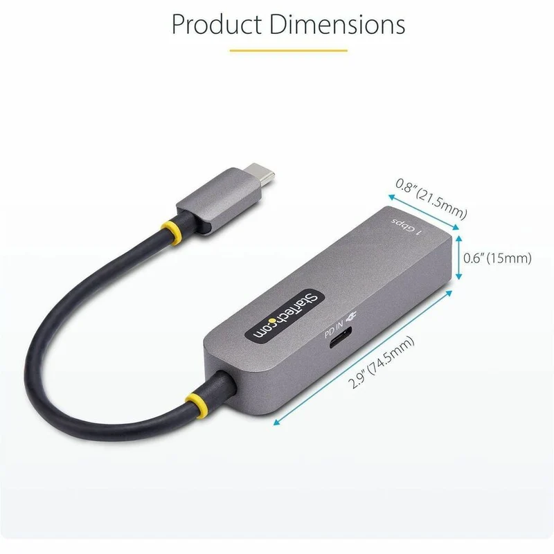 Adaptador WiFi Red StarTech.com StarTech USB-C to Ethernet Adapter, 1GPD3-USB-C-ETHERNET