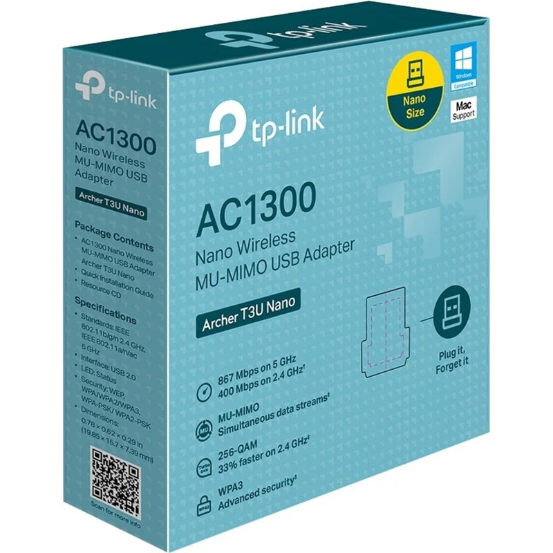Adaptador WiFi Red TP-Link Archer T3U Nano