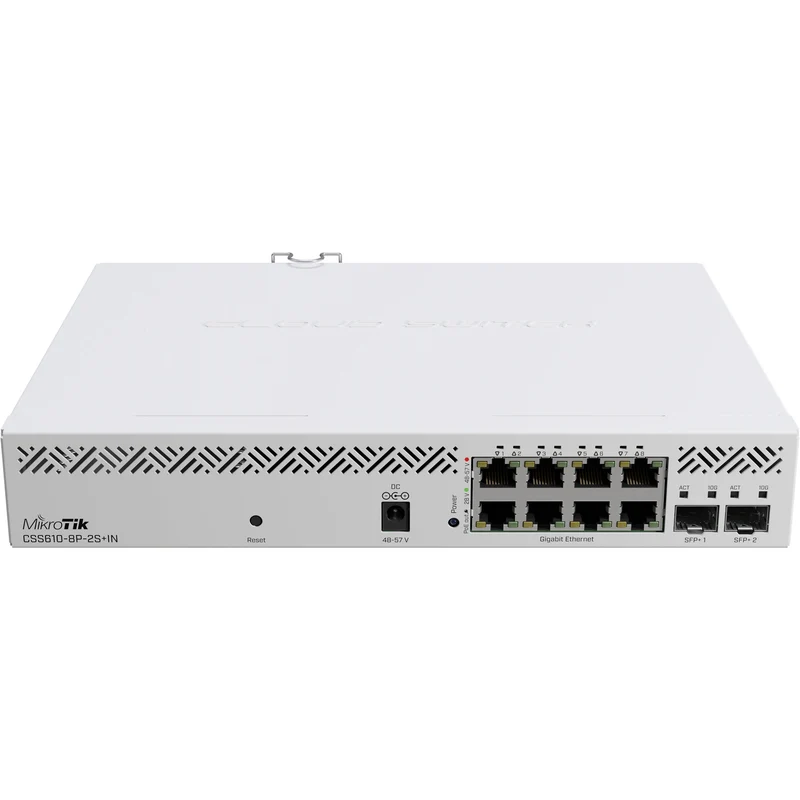 Switch de Red MikroTik CSS610-8P-2S+IN 8-Port Gigabit PoE+ Compliant Managed Network Switch