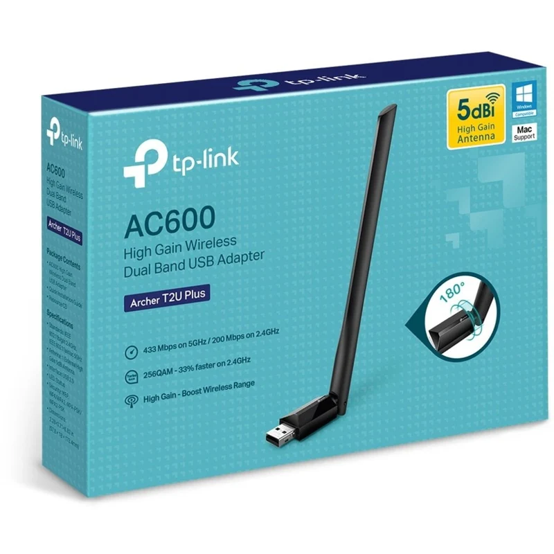 Adaptador WiFi Red TP-Link Archer T2U Plus