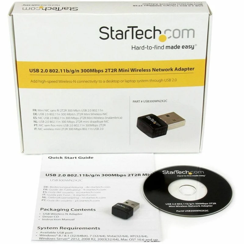 Adaptador WiFi Red StarTech.com StarTech USB WiFi Adapter, USB300WN2X2C