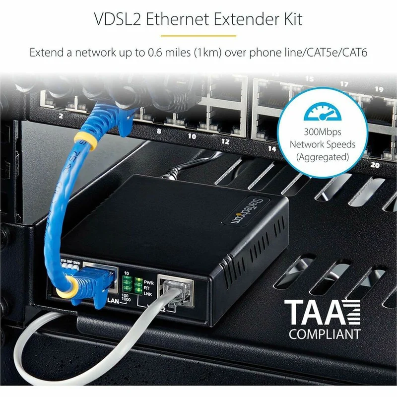 Switch de Red StarTech.com StarTech VDSL2 Ethernet Extender Kit over Single Pair Wire