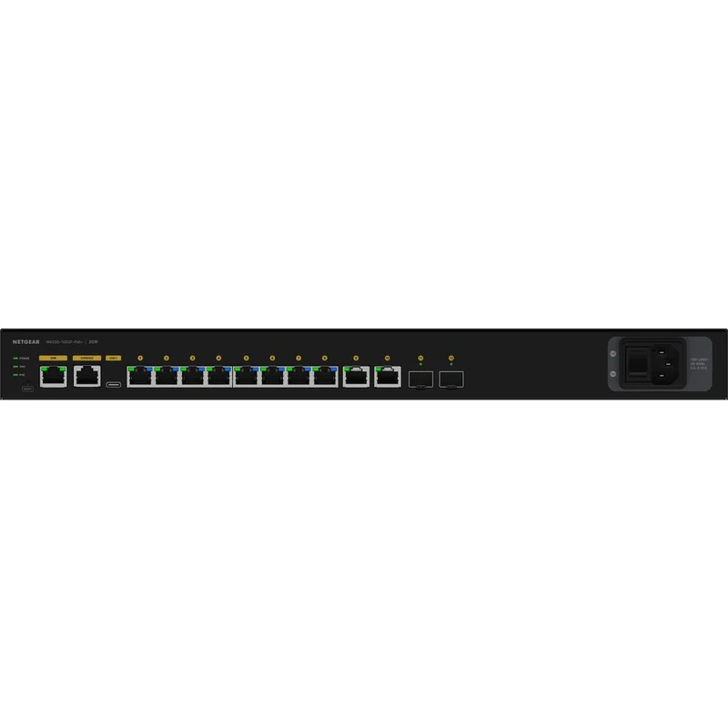 Switch de Red Netgear AV Line M4250-10G2F-PoE+ 8x1G PoE+ 125W 2x1G and 2xSFP Managed Switch (GSM4212P)