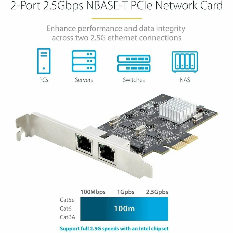 Tarjeta de Red StarTech.com StarTech 2-Port 2.5Gbps PCIe Network Card