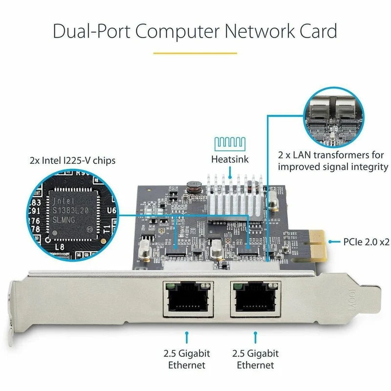 Tarjeta de Red StarTech.com StarTech 2-Port 2.5Gbps PCIe Network Card