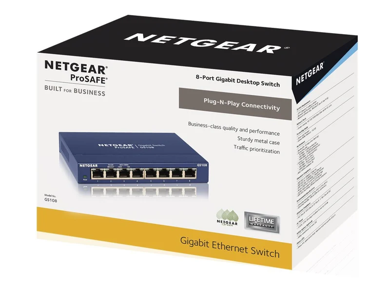 Switch de Red Netgear ProSafe GS108 Ethernet Switch