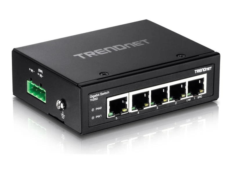 Switch de Red TRENDnet 5-Port Hardened Industrial Gigabit DIN-Rail Switch