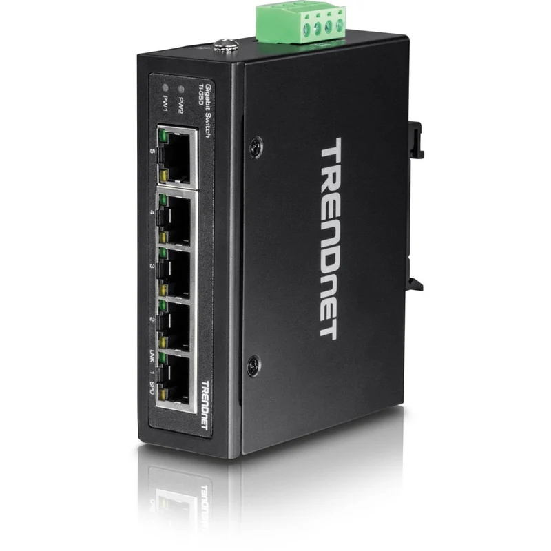 Switch de Red TRENDnet 5-Port Hardened Industrial Gigabit DIN-Rail Switch