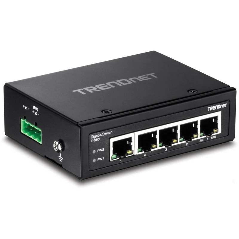 Switch de Red TRENDnet 5-Port Hardened Industrial Gigabit DIN-Rail Switch