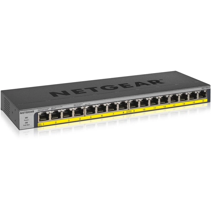 Switch de Red Netgear 16-Port 76W PoE/PoE+ Gigabit Ethernet Unmanaged Switch