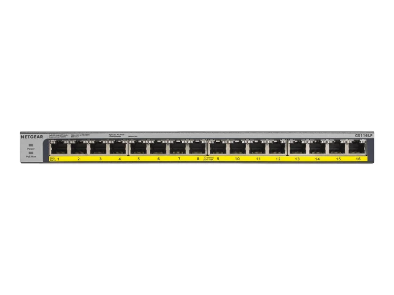 Switch de Red Netgear 16-Port 76W PoE/PoE+ Gigabit Ethernet Unmanaged Switch