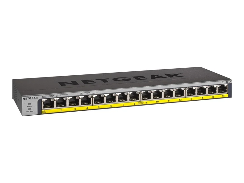 Switch de Red Netgear 16-Port 76W PoE/PoE+ Gigabit Ethernet Unmanaged Switch