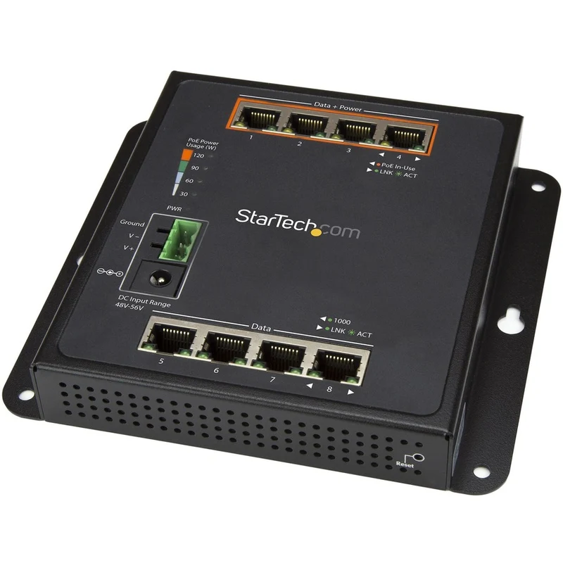 Switch de Red StarTech.com StarTech Industrial 8 Port Gigabit PoE Switch