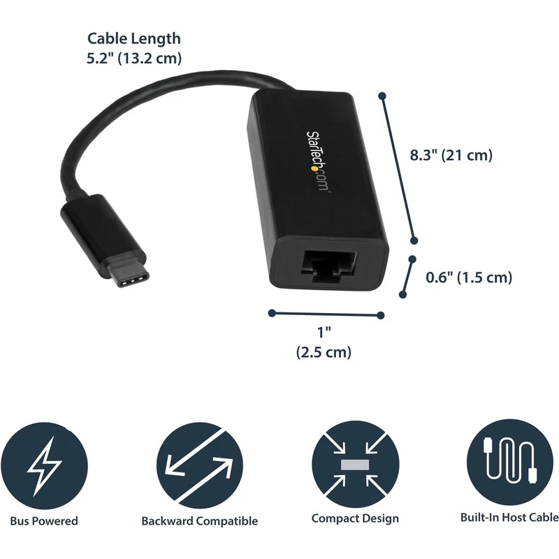 Adaptador WiFi Red StarTech.com StarTech USB C to Gigabit Ethernet Adapter, US1GC30B