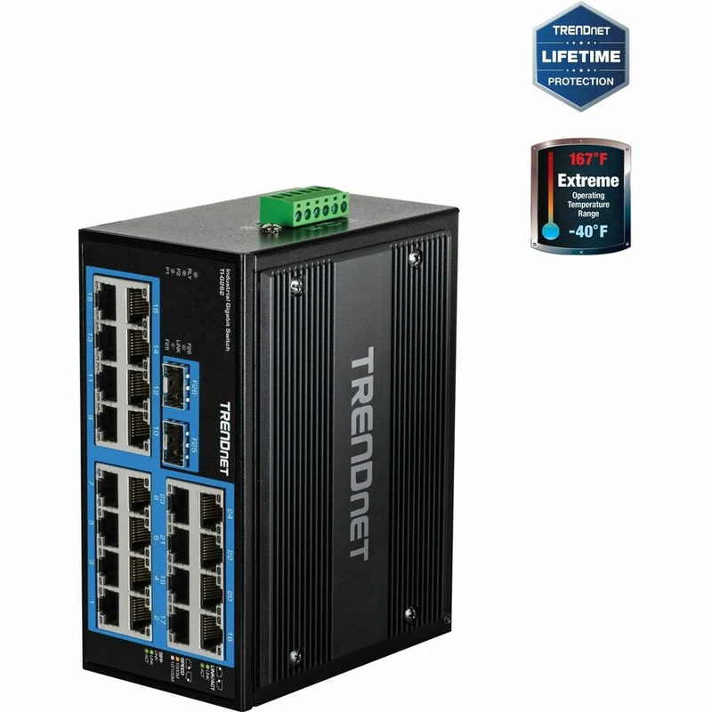Switch de Red TRENDnet 26-Port Hardened Industrial Gigabit DIN-Rail Switch