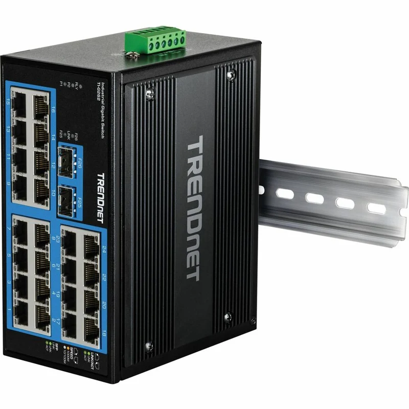 Switch de Red TRENDnet 26-Port Hardened Industrial Gigabit DIN-Rail Switch