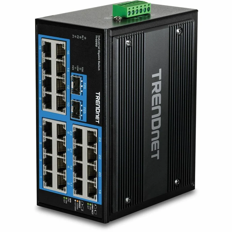 Switch de Red TRENDnet 26-Port Hardened Industrial Gigabit DIN-Rail Switch