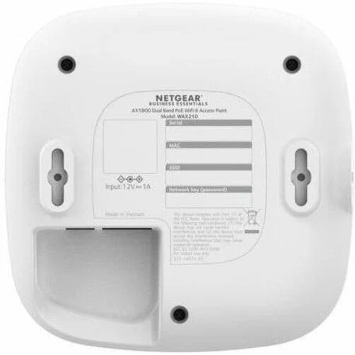 Router Netgear WAX210 Dual Band Wi-Fi 6 IEEE 802.11 a/b/g/n/ac/ax/e 1.80 Gbit/s Wireless Access Point, WAX210PA-100NAS