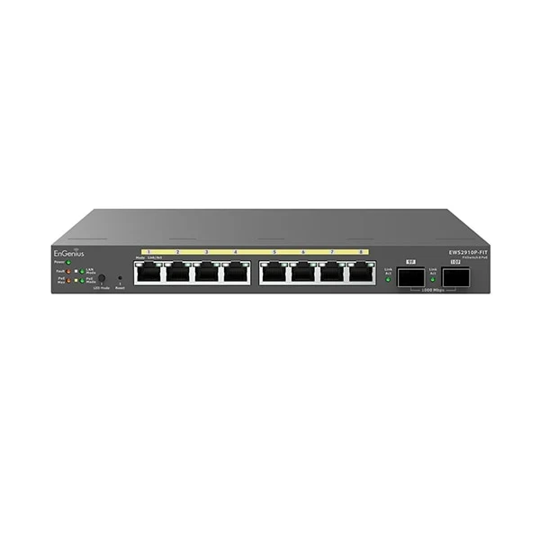 Switch de Red EnGenius 8-Port Gigabit PoE Layer 2 Plus Switch