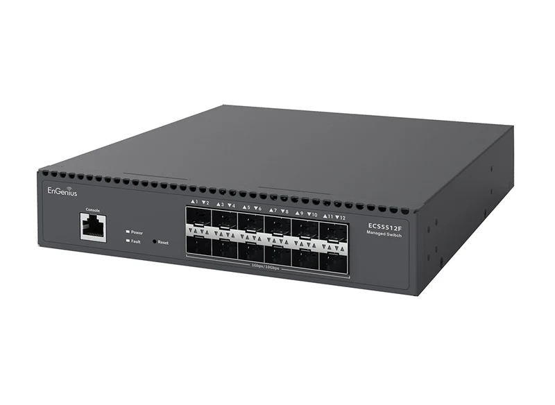 Switch de Red EnGenius Cloud Managed 12-Port 10 Gigabit SFP+ Half-Rack Aggregate Fiber Switch