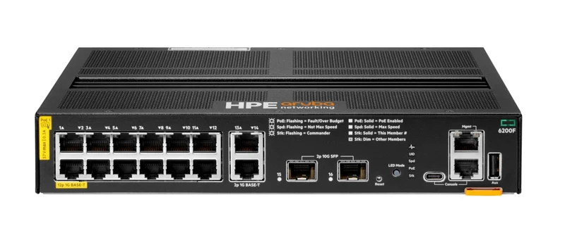 Switch de Red Aruba HPE Networking 6200F 12G Class4 PoE 2G/2SFP+ 139W Switch