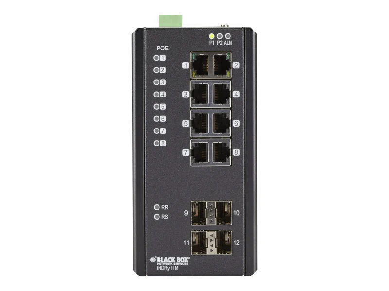 Switch de Red Black Box Industrial Managed Ethernet PoE+ Switch
