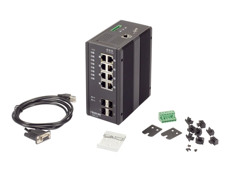 Switch de Red Black Box Industrial Managed Ethernet PoE+ Switch