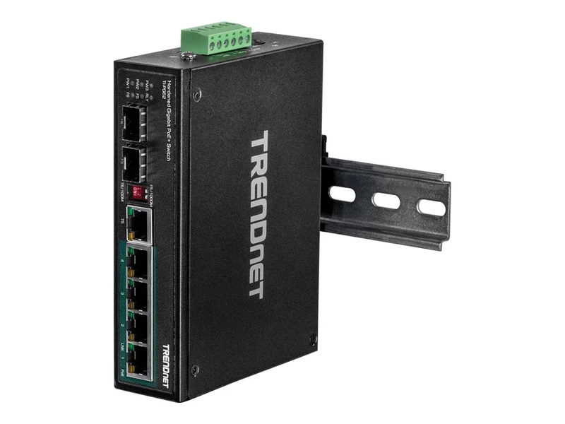 Switch de Red TRENDnet 6-Port Hardened Industrial Gigabit PoE+ DIN-Rail Switch