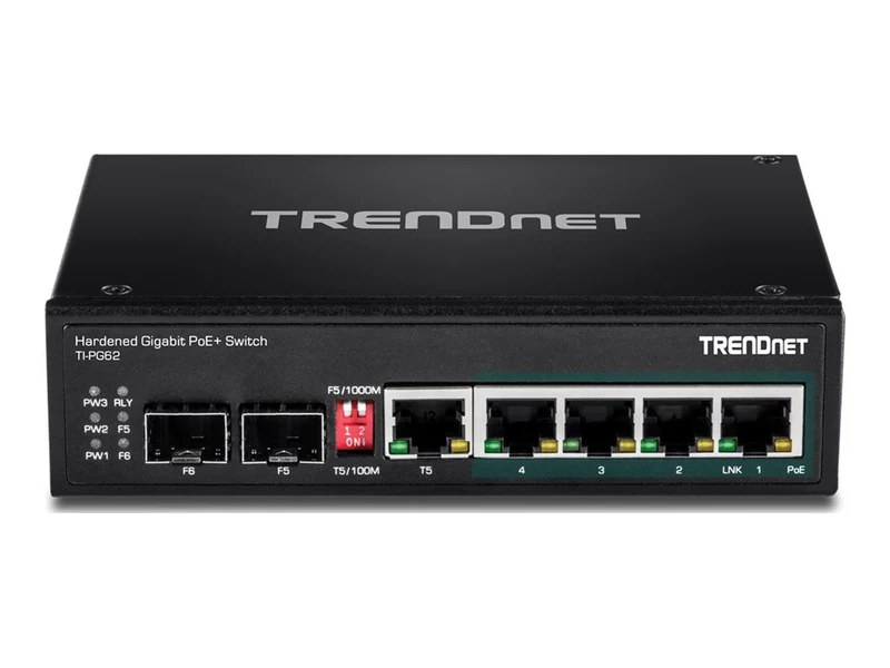 Switch de Red TRENDnet 6-Port Hardened Industrial Gigabit PoE+ DIN-Rail Switch