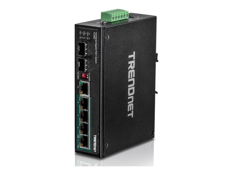 Switch de Red TRENDnet 6-Port Hardened Industrial Gigabit PoE+ DIN-Rail Switch