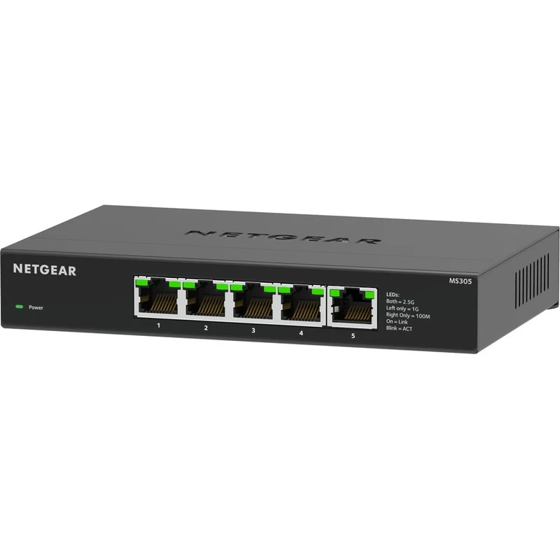 Switch de Red Netgear 5-Port Multi-Gigabit (2.5G) Ethernet Unmanaged Switch, MS305-100NAS