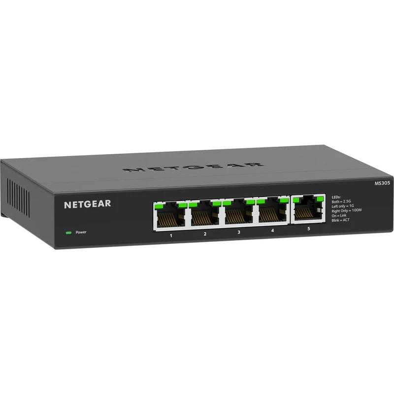 Switch de Red Netgear 5-Port Multi-Gigabit (2.5G) Ethernet Unmanaged Switch, MS305-100NAS
