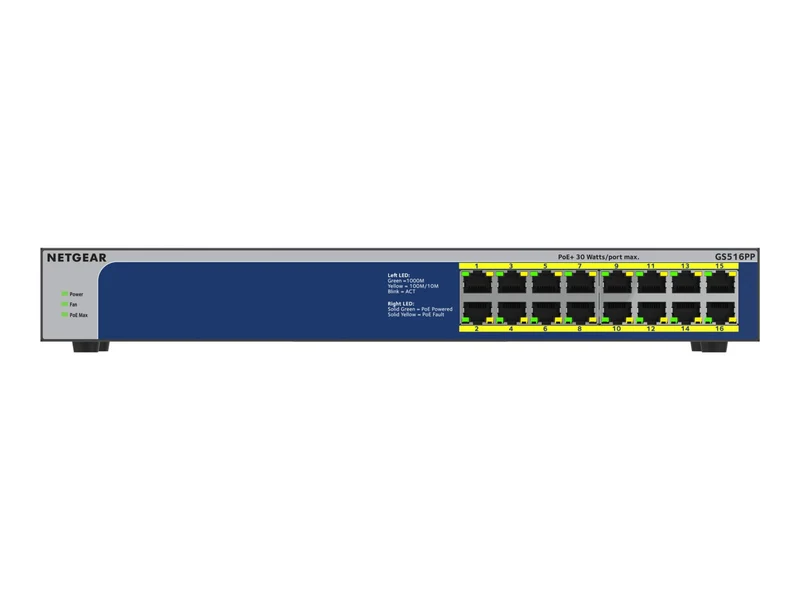 Switch de Red Netgear GS516PP Ethernet Switch