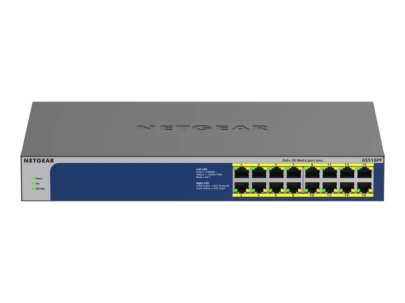 Switch de Red Netgear GS516PP Ethernet Switch