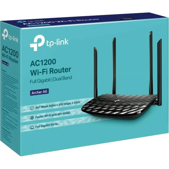 Router TP-Link Archer A6 Wi-Fi 5 IEEE 802.11ac Ethernet Wireless Router