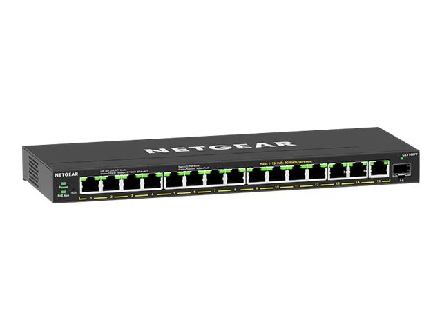 Transceptor de Red Netgear 16-Port High-Power PoE+ Gigabit Ethernet Plus Switch (231W)